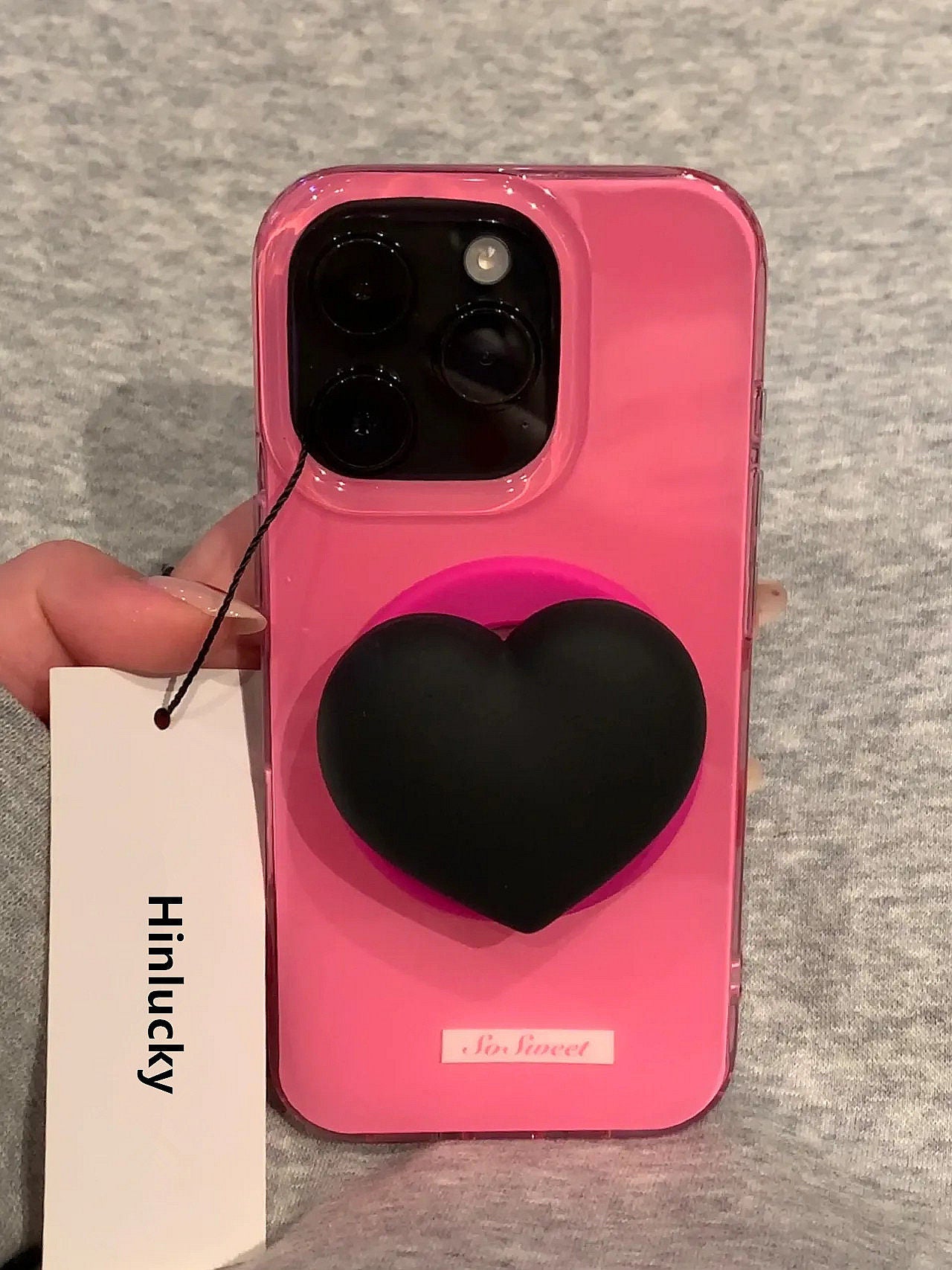Ameigas Sweet Edge Case - Dusty Rose Heart with Studded Accent & MagSafe Stand