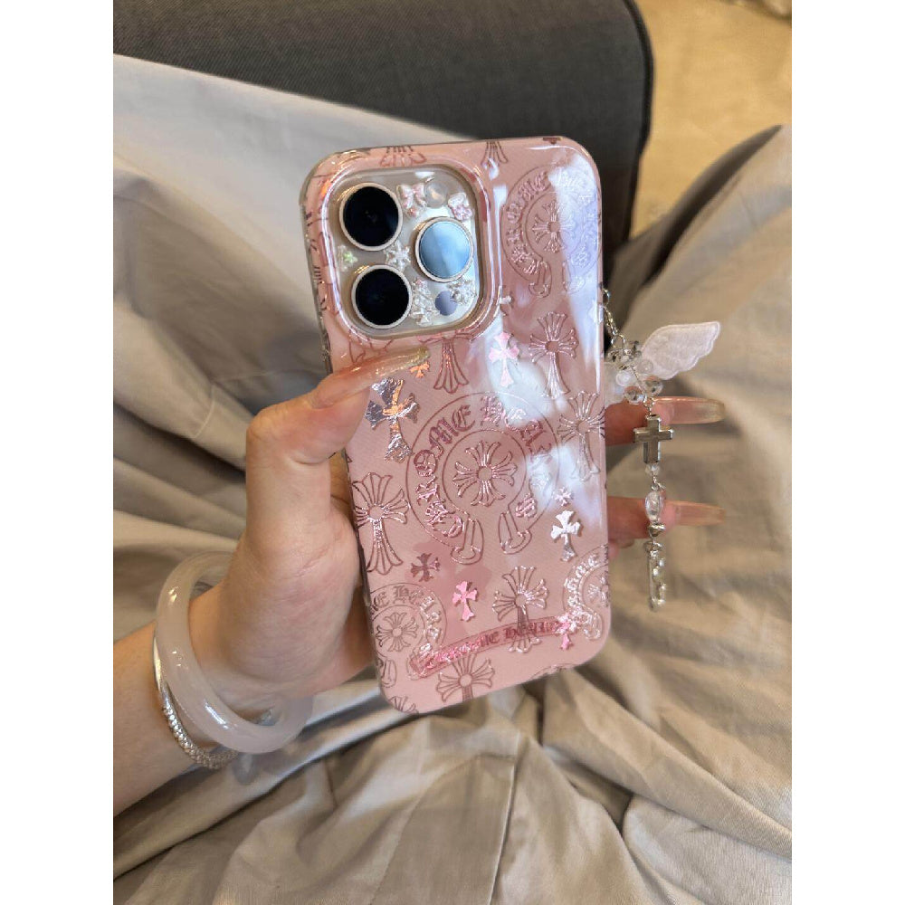 Ameigas Vintage Cross Case - Elegant Studded Rhinestone Design with Full-Body Protection