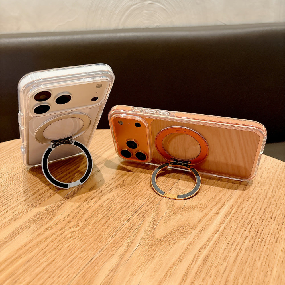 Ameigas Ice Crystal Magnetic Stand Phone Case – 360° Rotating Shockproof Cover