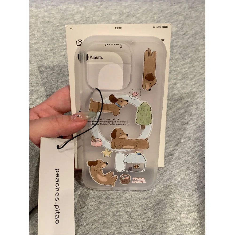 Ameigas Dachshund House Magnetic Card Holder Stand Case - Ameigas