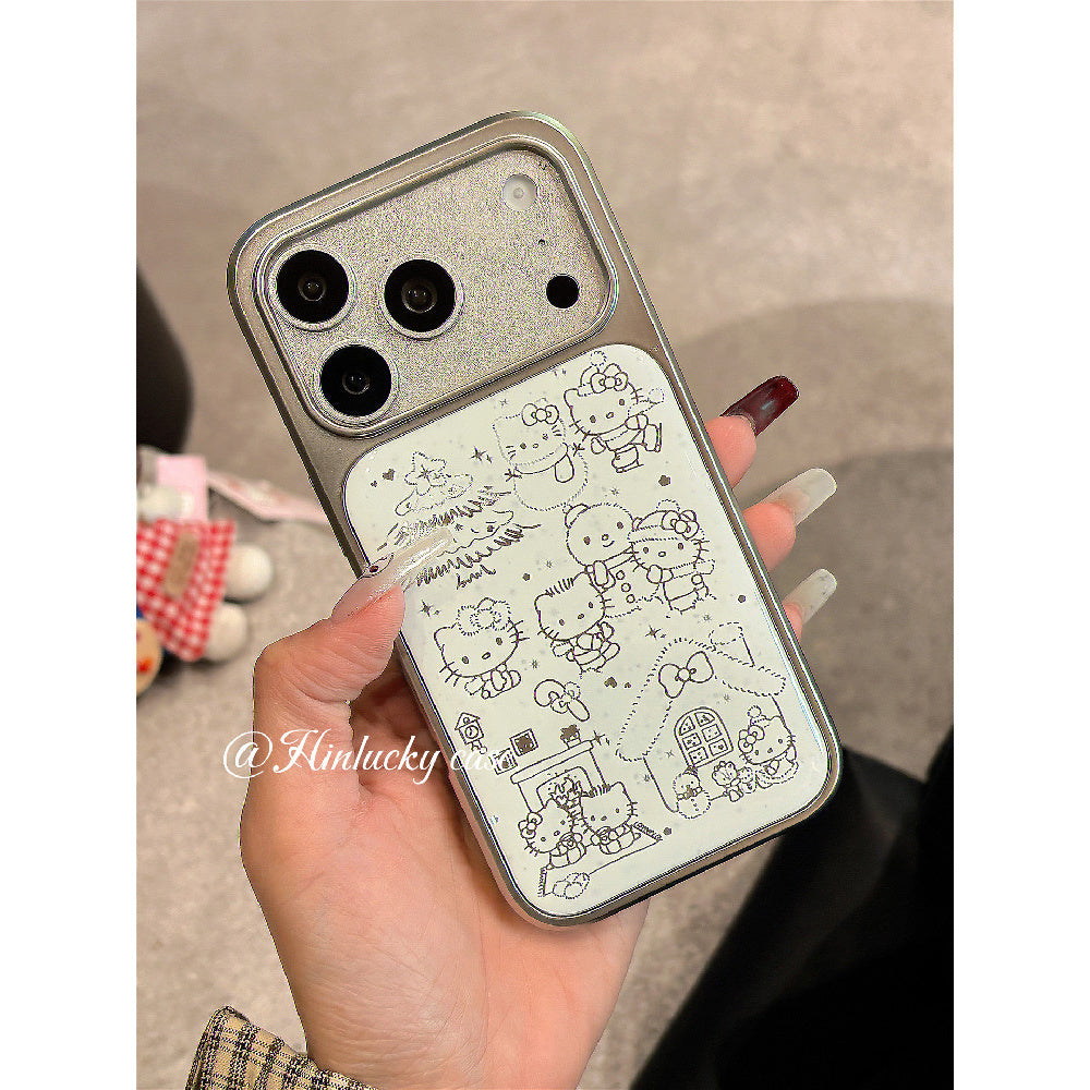 Ameigas Frosty Tale Case - Sparkling Snowman Kitty Electroplated Cover