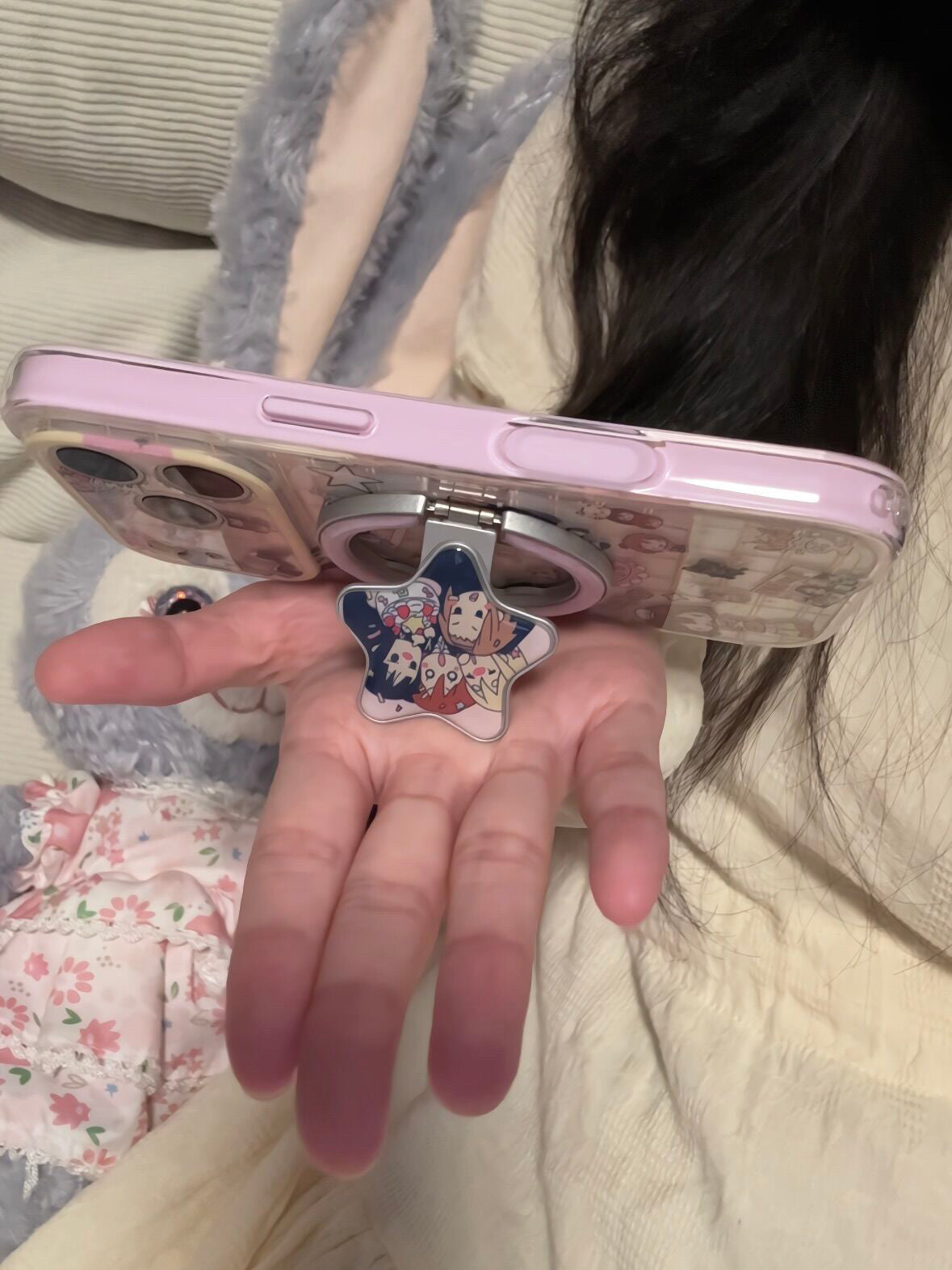 Ameigas Pink Plaid Magnetic Stand Phone Case