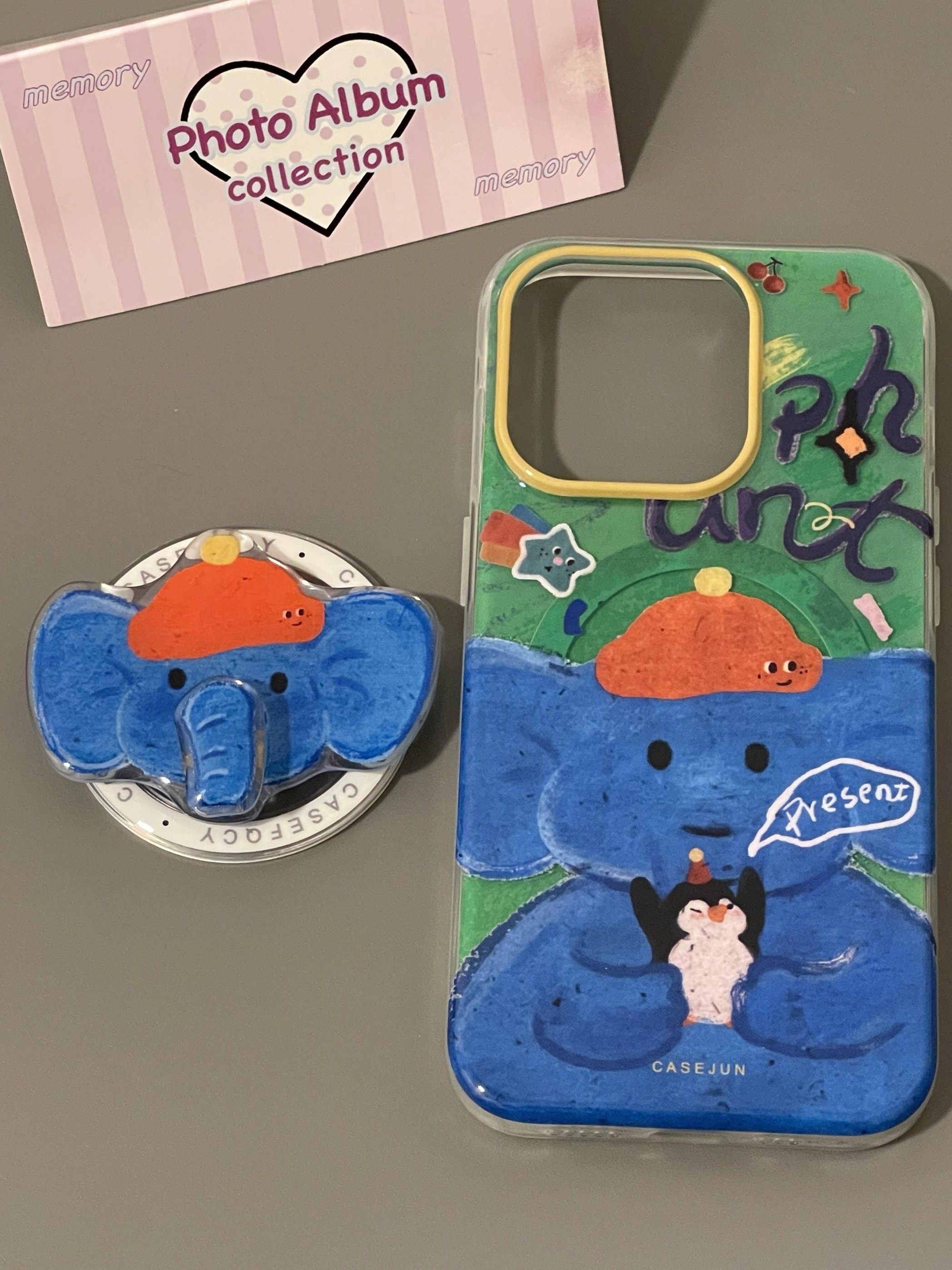 Ameigas Wobble Baby Elephant Case - Spinning Trunk Design with Magnetic Stand