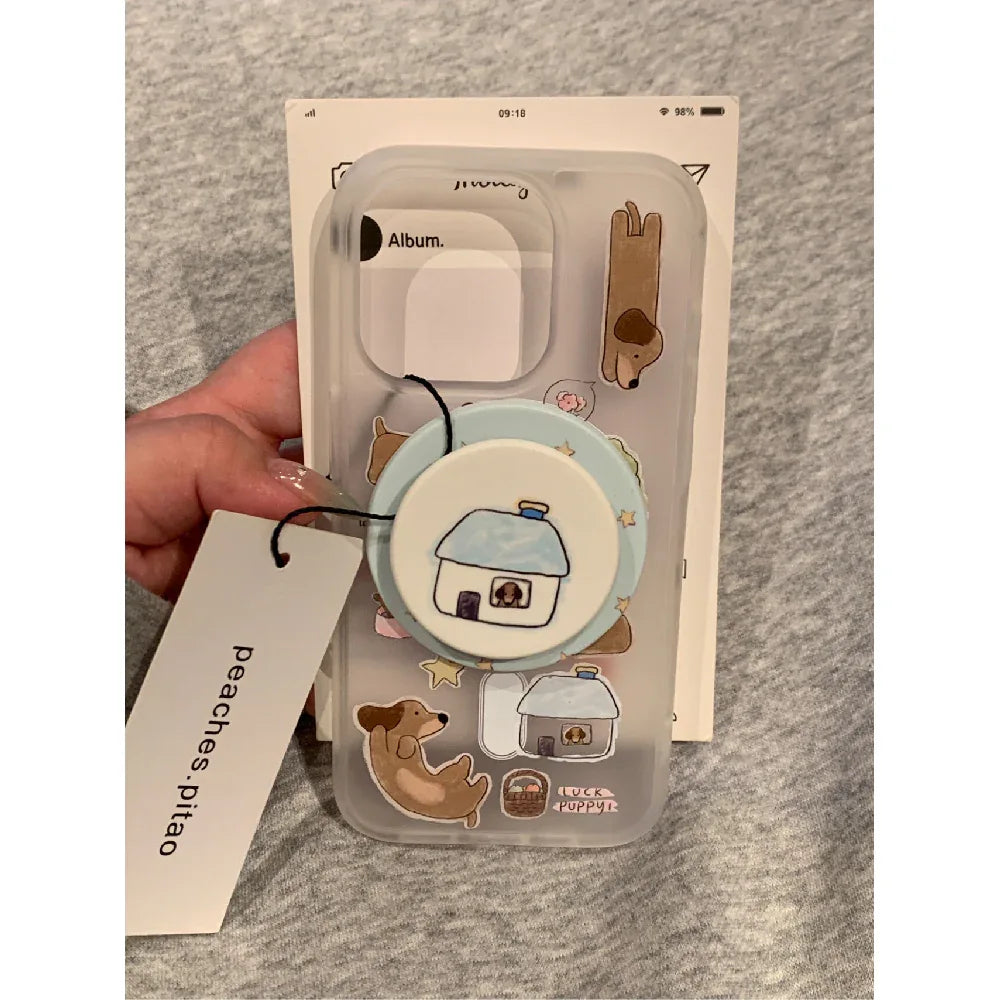 Ameigas Dachshund House Magnetic Card Holder Stand Case - Ameigas