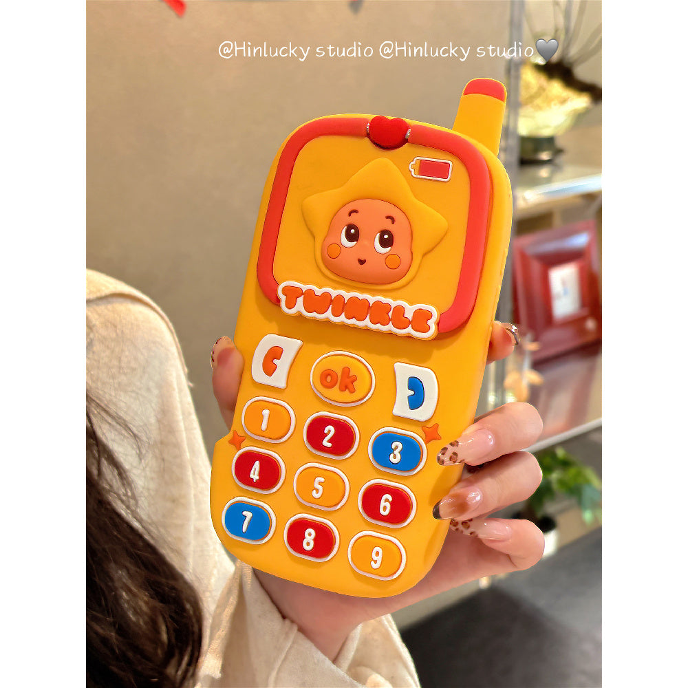 Ameigas Star Boy Flip Phone Case - Retro Handset with Built-in Stand & Cover