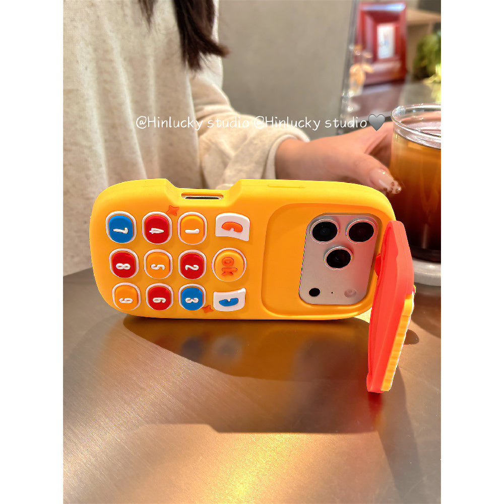 Ameigas Star Boy Flip Phone Case - Retro Handset with Built-in Stand & Cover