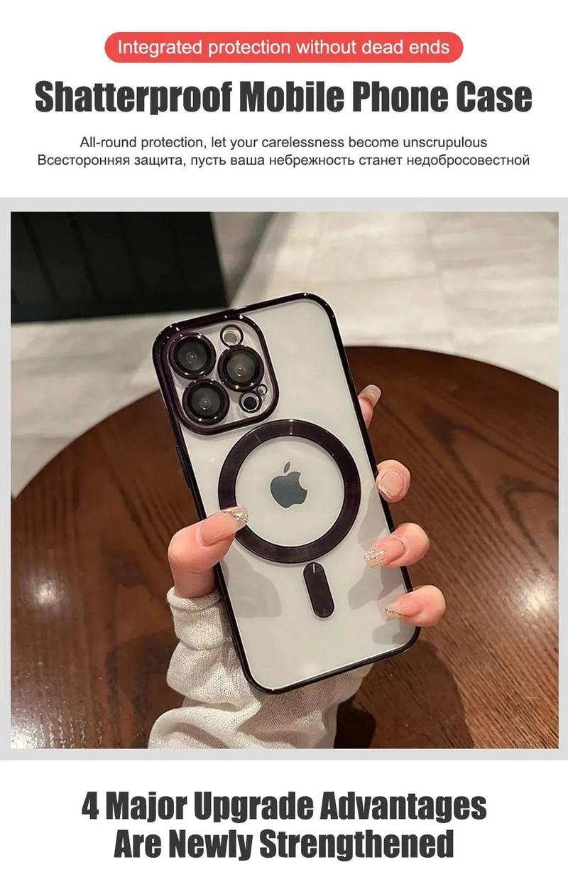 Ameigas Luxury Magnetic Glitter Transparent Protective Case