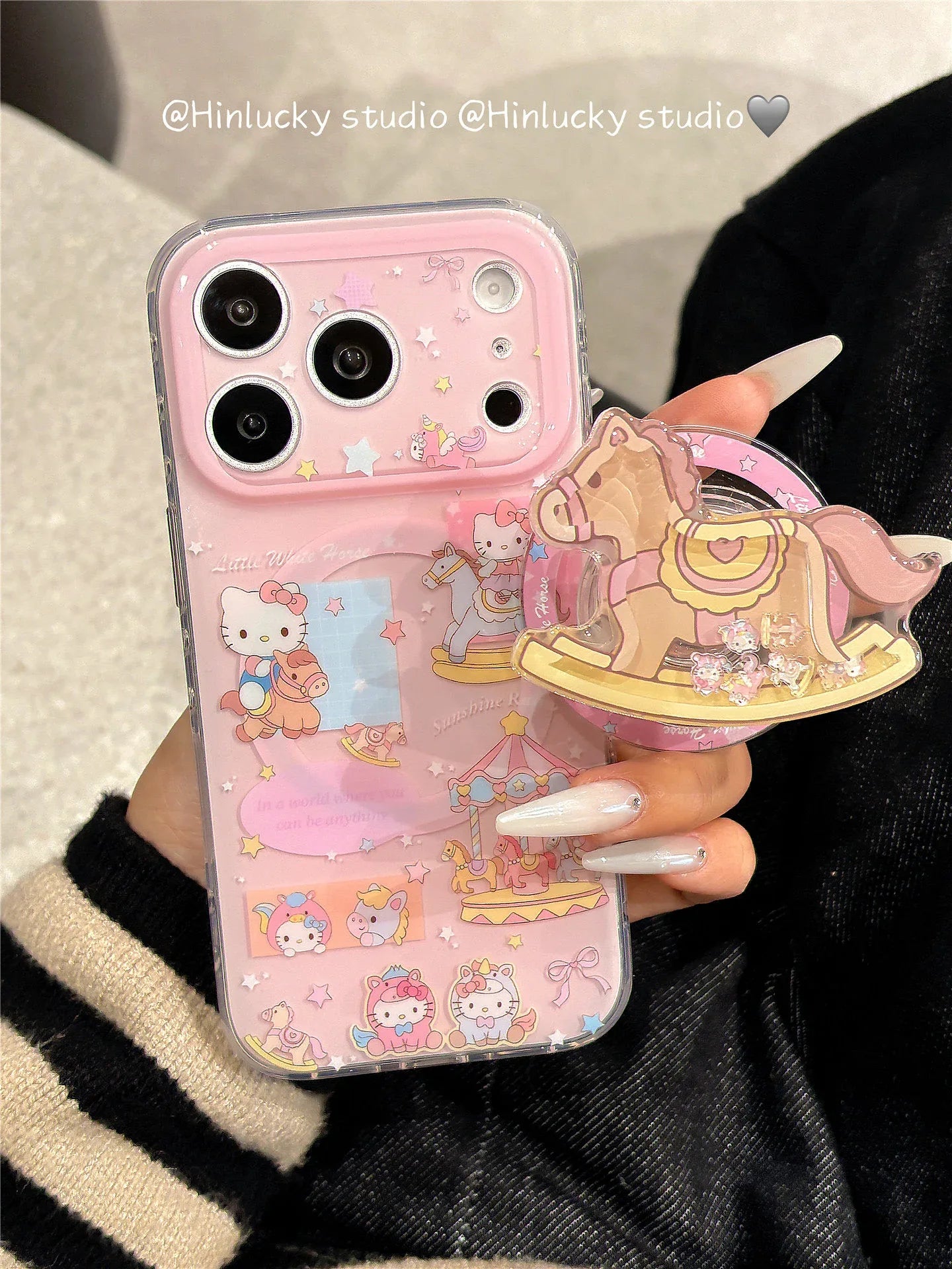 Ameigas Cute Carousel Cat Magnetic Stand Phone Case - Ameigas