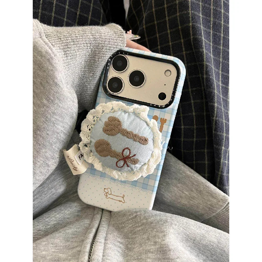 Ameigas Blue & White Tableware Case - Chic Checkered Design with Full Protection - Ameigas