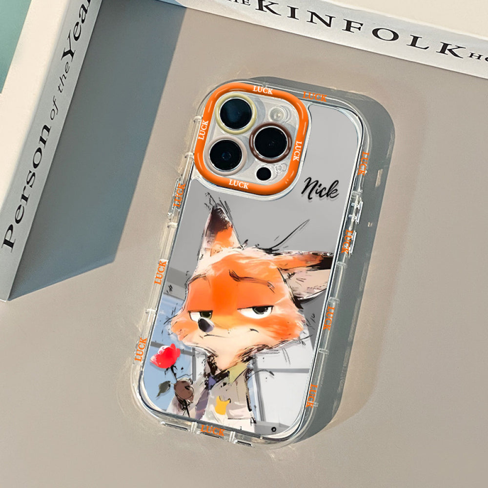Ameigas Zootopia Judy & Nick Mirror Phone Case for iPhone
