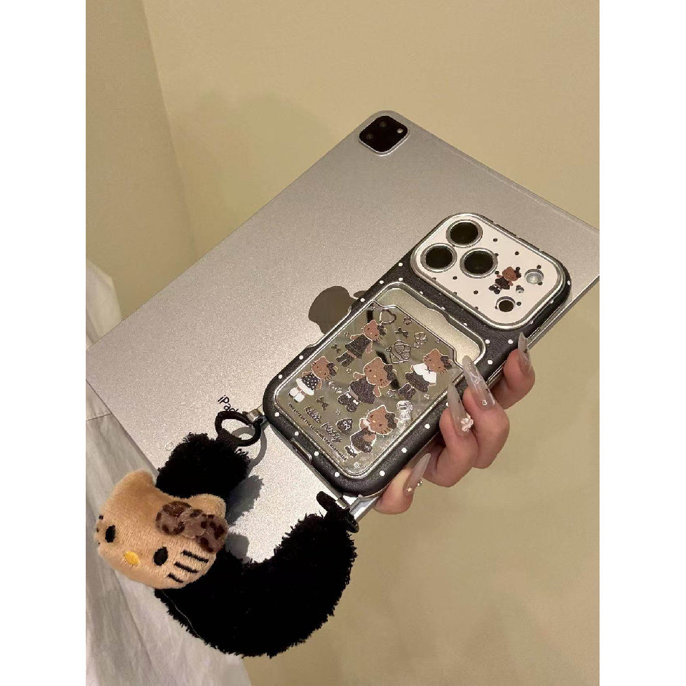 Ameigas Sweet-Cool Polka Dot Long-Leg Cat Phone Case