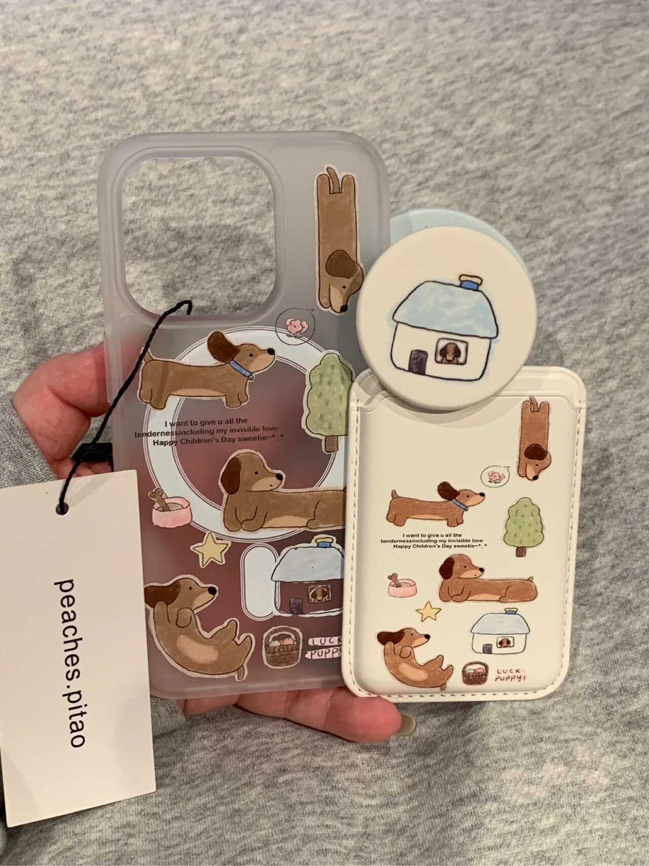 Ameigas Dachshund House Magnetic Card Holder Stand Case - Ameigas