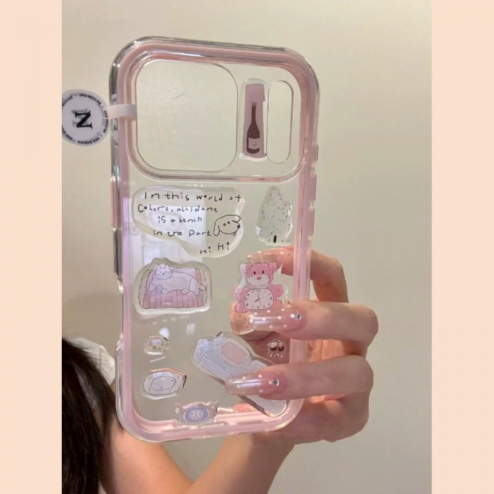 Ameigas Doodle Dash Case - Interactive Dachshund Stickers & Clear MagSafe Cover