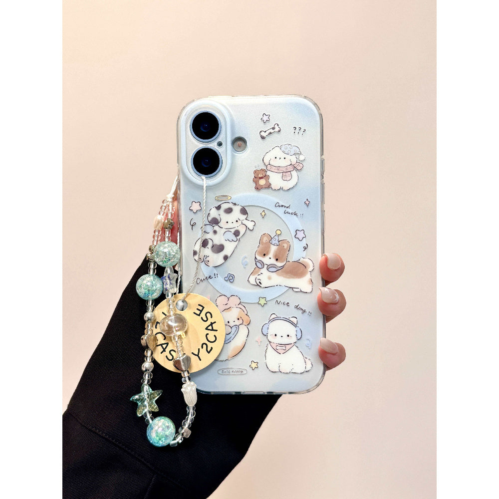 Ameigas Wobble Kitten Case - Super Cute Cartoon Cat with Magnetic Spring & Pop Out Stand