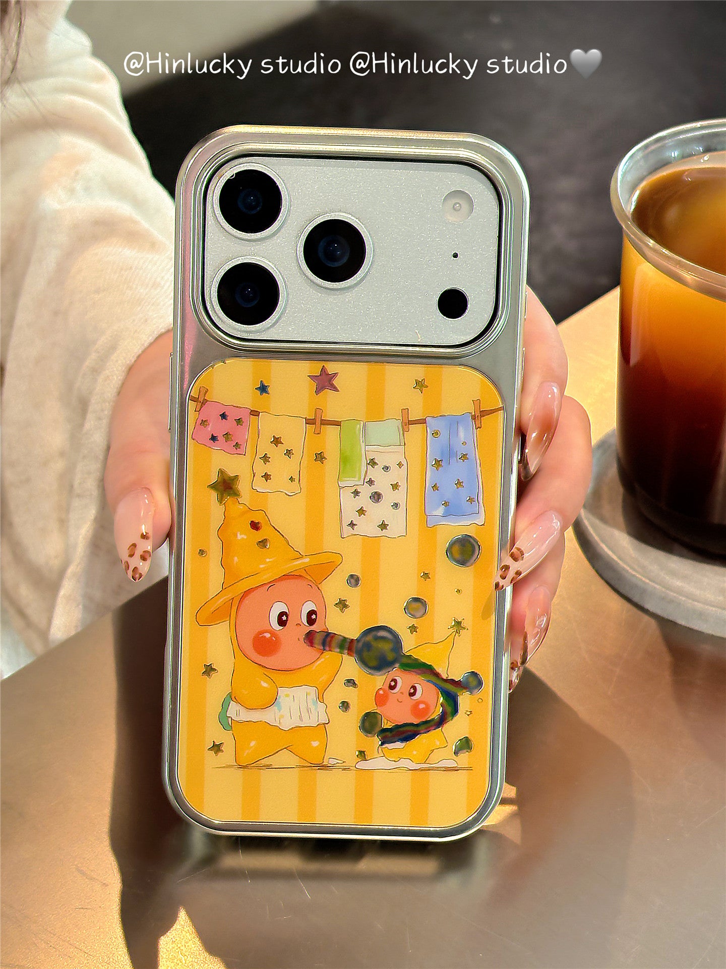 Ameigas Gilded Starfolk Case - Japanese Korean Cartoon Star People Electroplated Cover