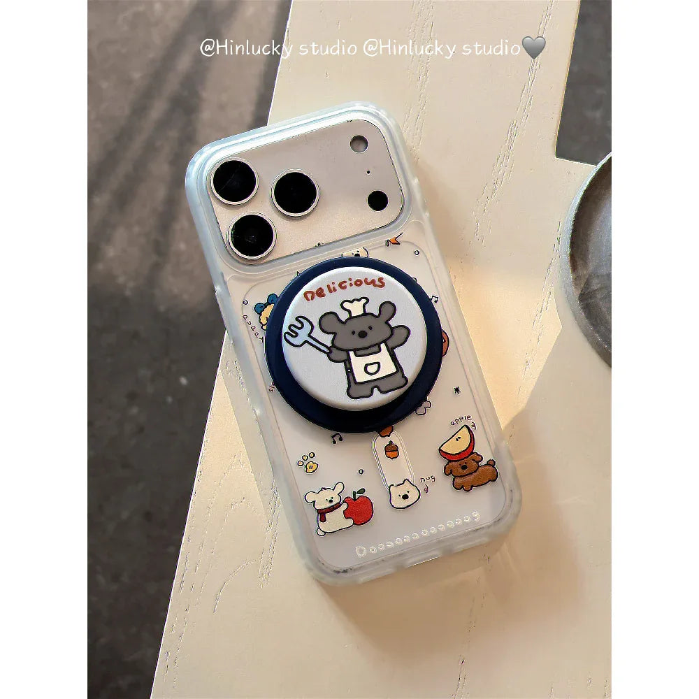 Ameigas Cute Puppy Magnetic Stand Phone Case - Ameigas