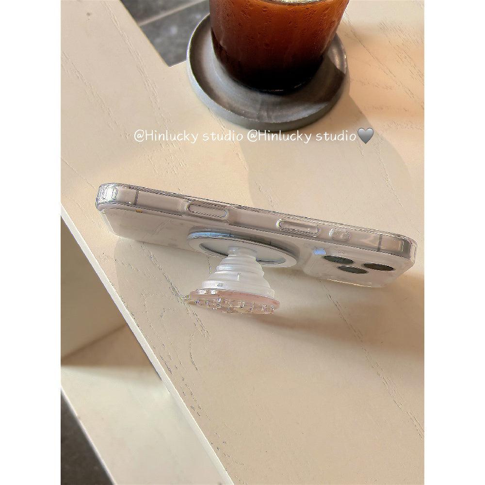 Ameigas Stripe Buddy Stand Case - Cute Cartoon Animal MagSafe Cover with Full Guard