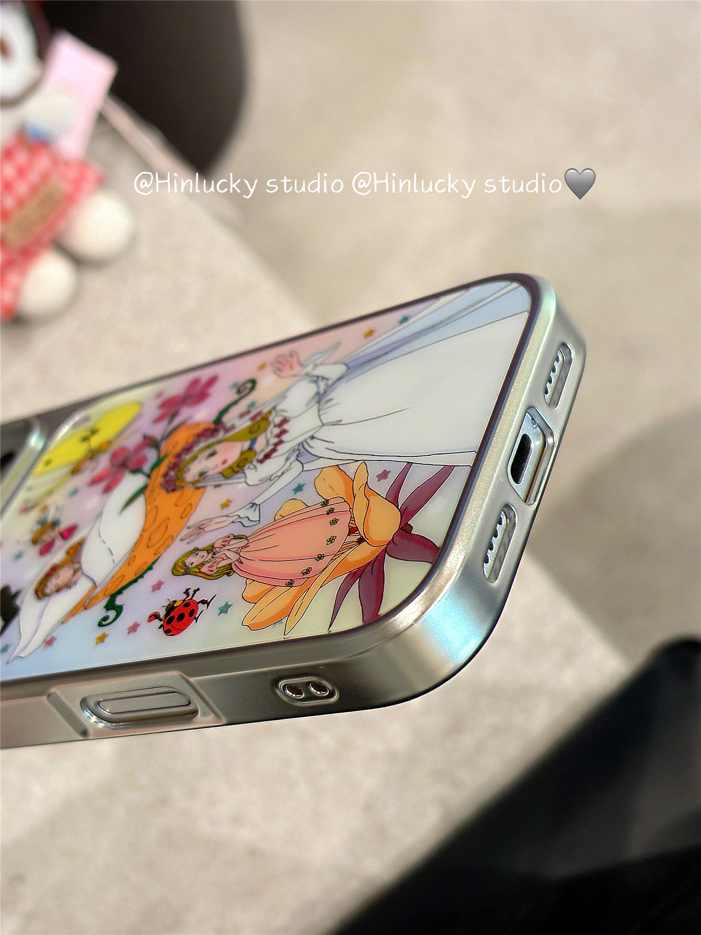 Ameigas Floral Butterfly Princess Electroplated Phone Case