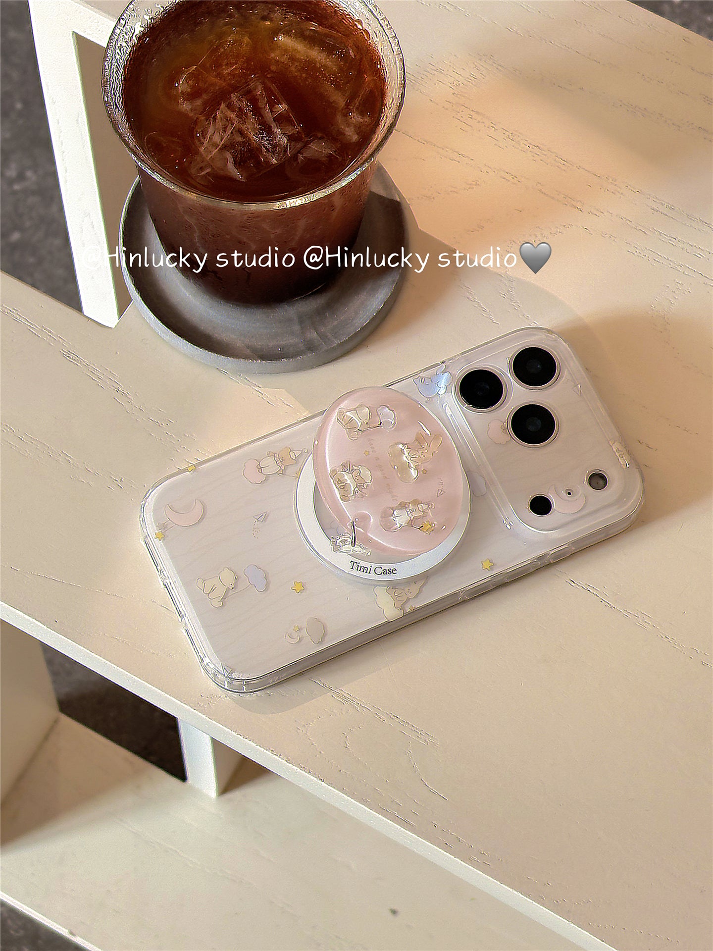 Ameigas Stripe Buddy Stand Case - Cute Cartoon Animal MagSafe Cover with Full Guard