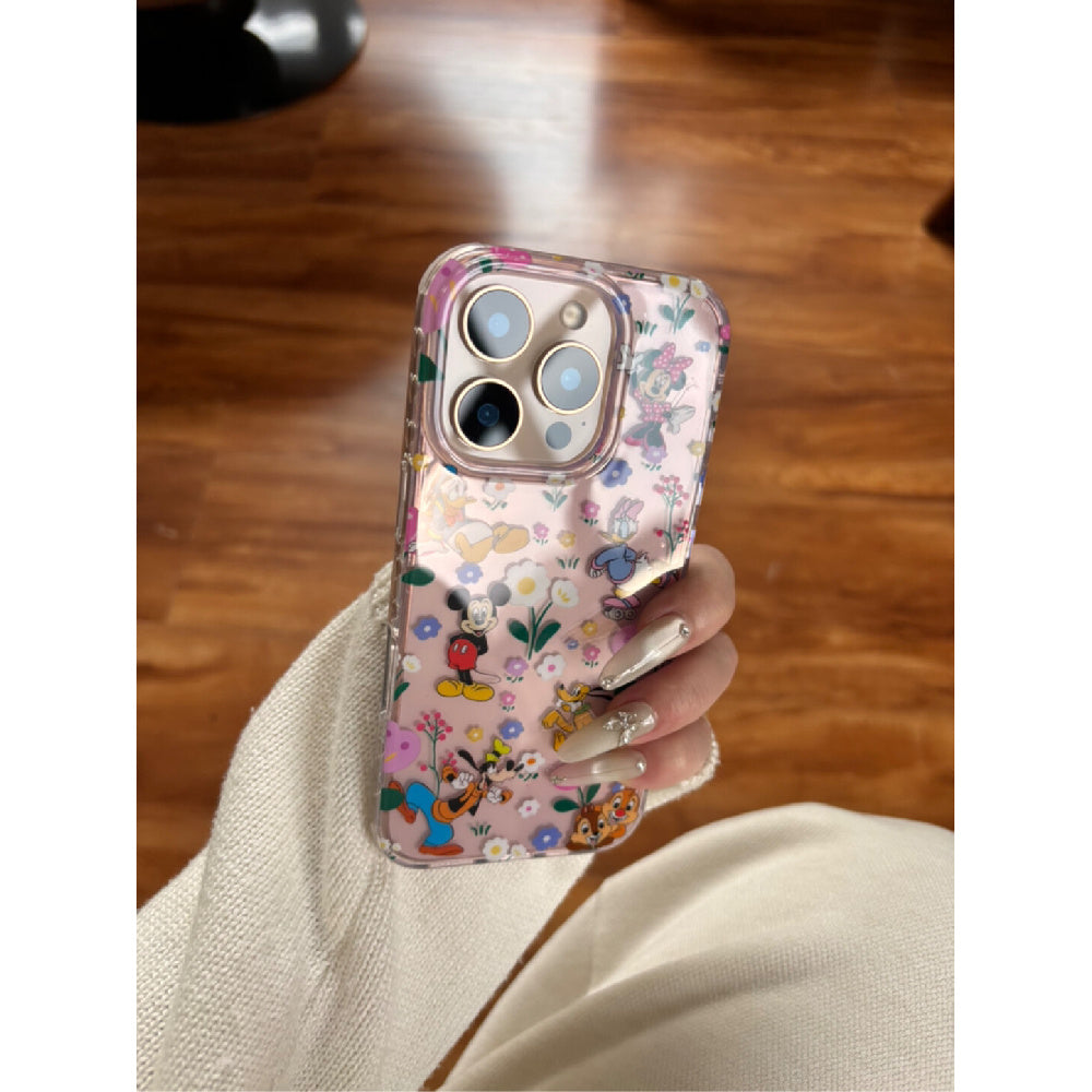 Ameigas Full-Coverage Mickey Floral Case - Vintage Mickey & All-Over Blossom Design