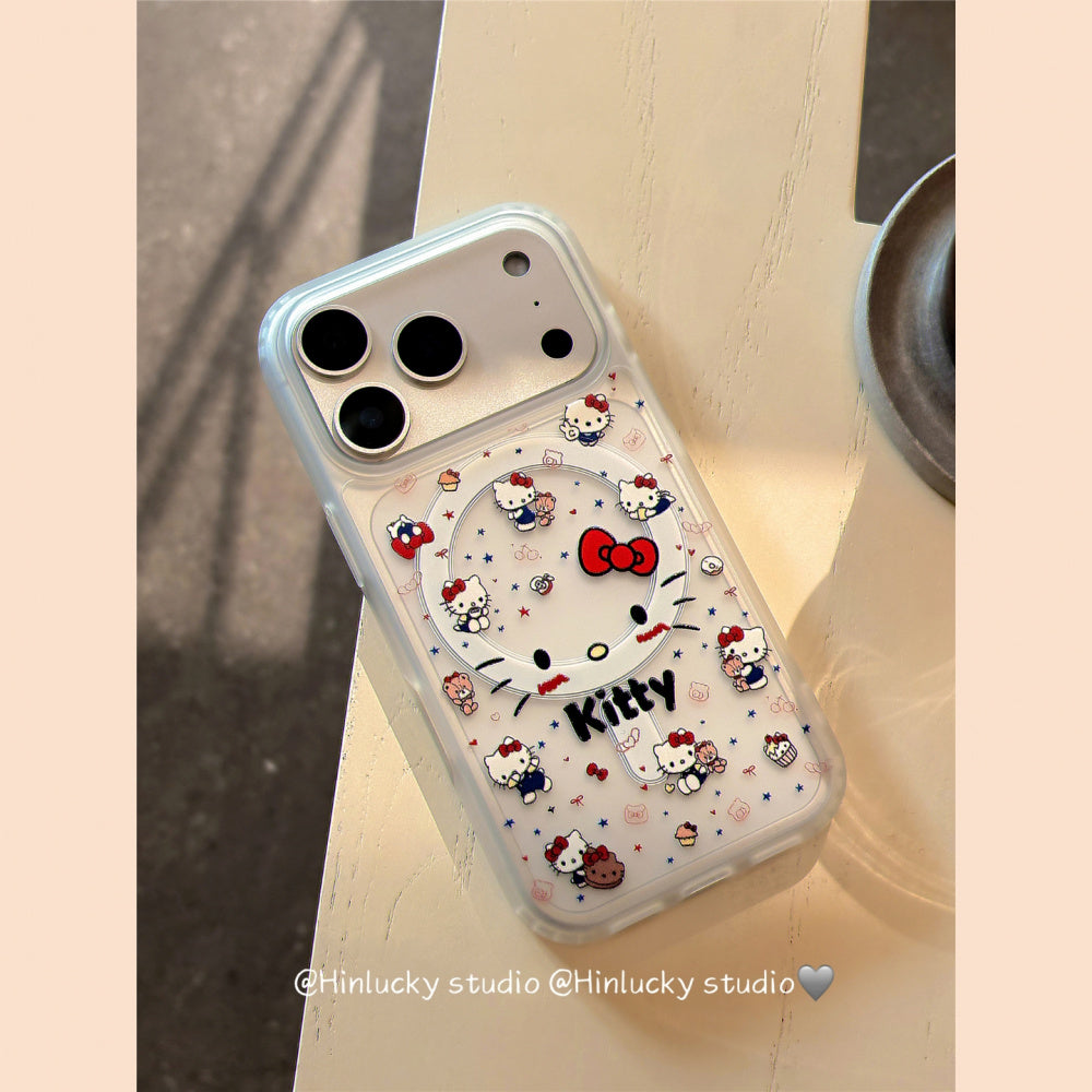 Ameigas Paw-Soft Touch Stand Case - Japanese Korean Cute Kitty MagSafe Cover