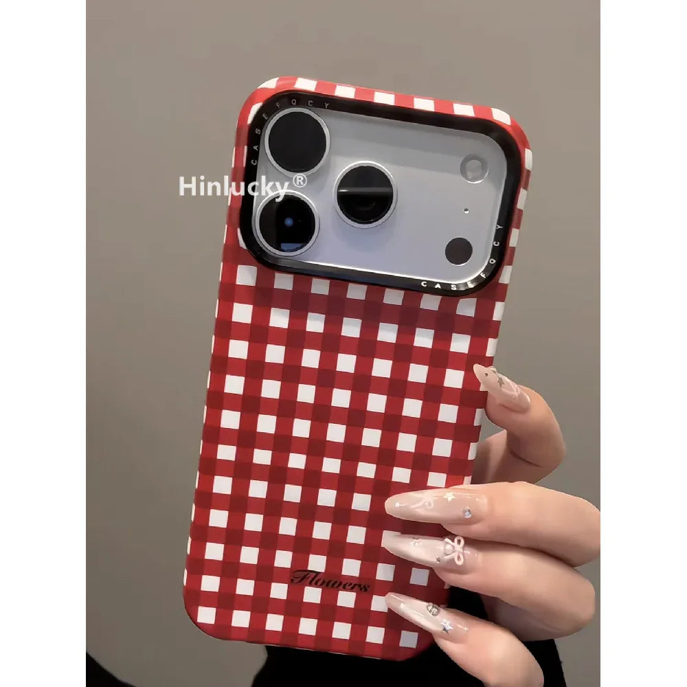 Ameigas Carnival Bloom Case - Spinning Gingham Flower MagSafe Cover - Ameigas