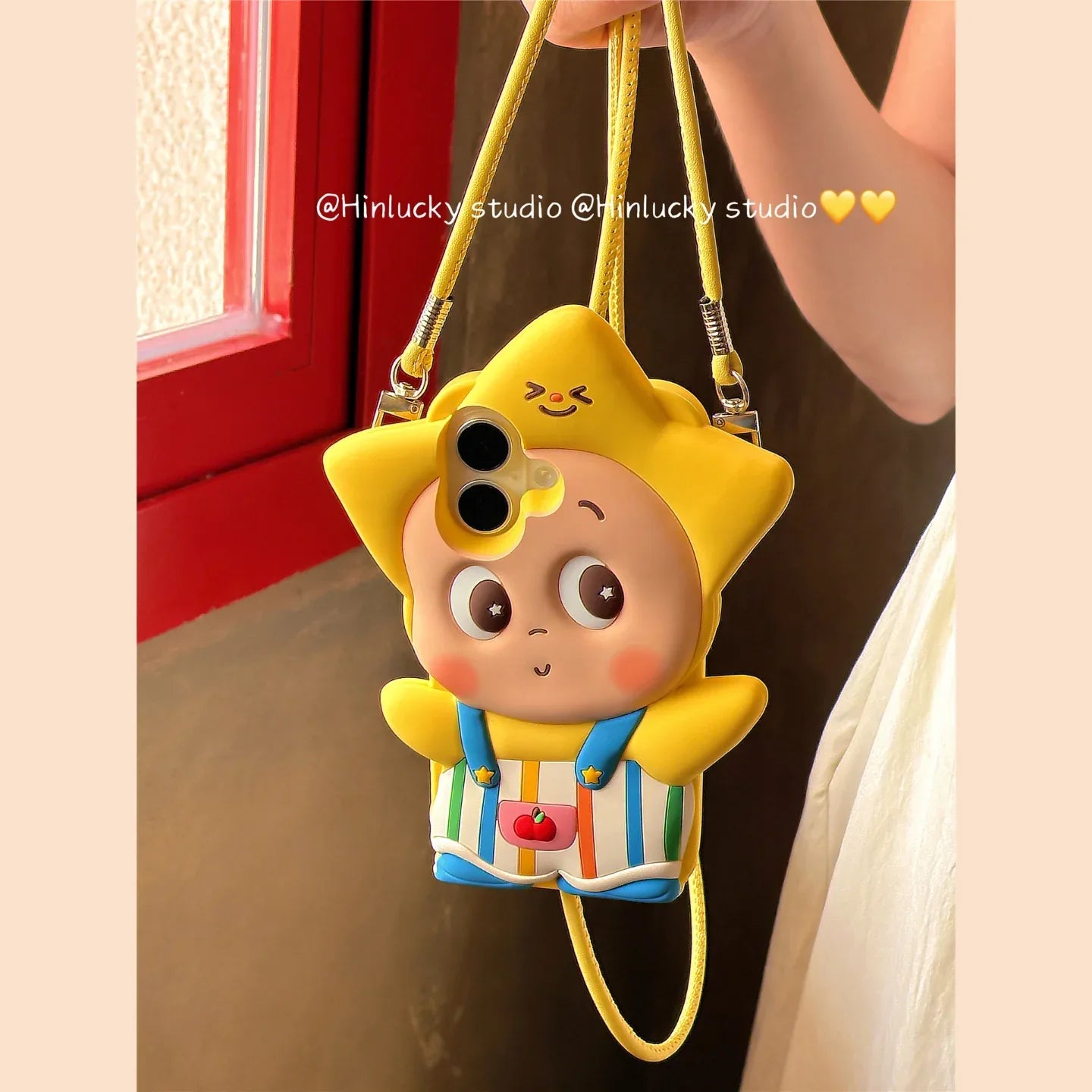 Ameigas Cartoon Striped Star Buddy Case with Crossbody Strap - Ameigas