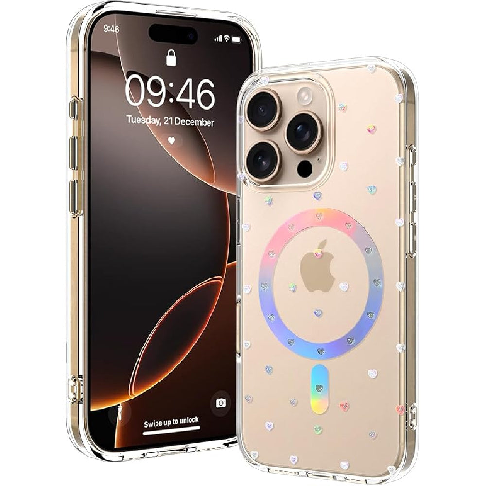 Ameigas Floral Magnetic Clear Bumper Case with Camera Protection