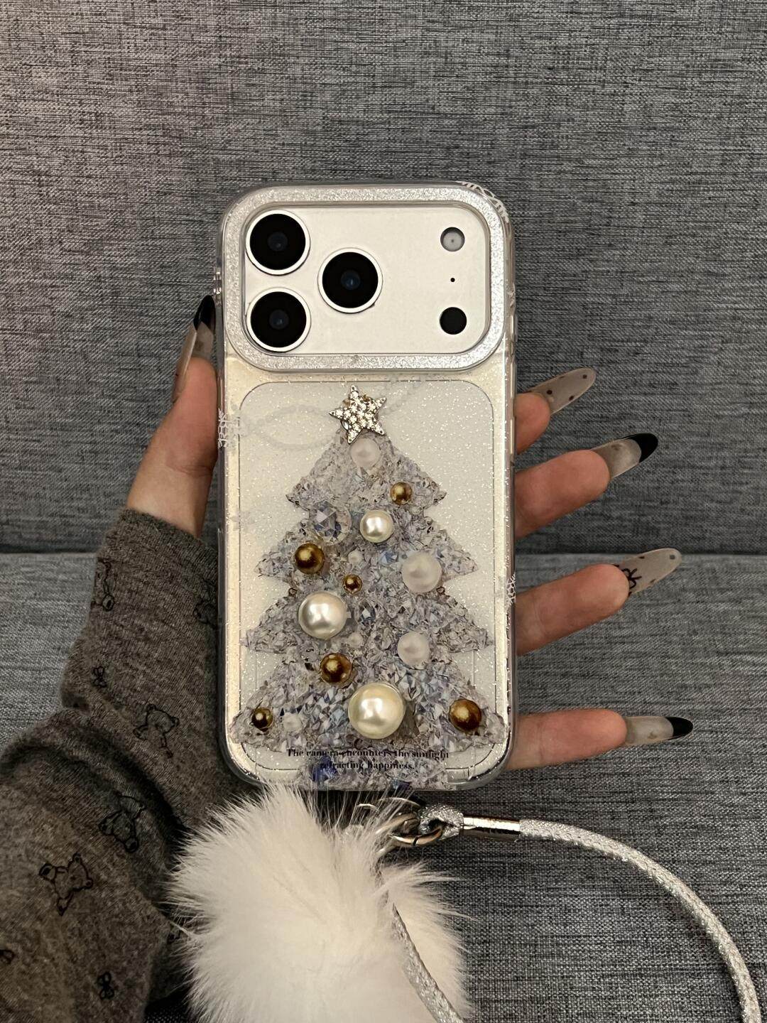 Ameigas Glitter Gold Ornament Christmas Tree Phone Case
