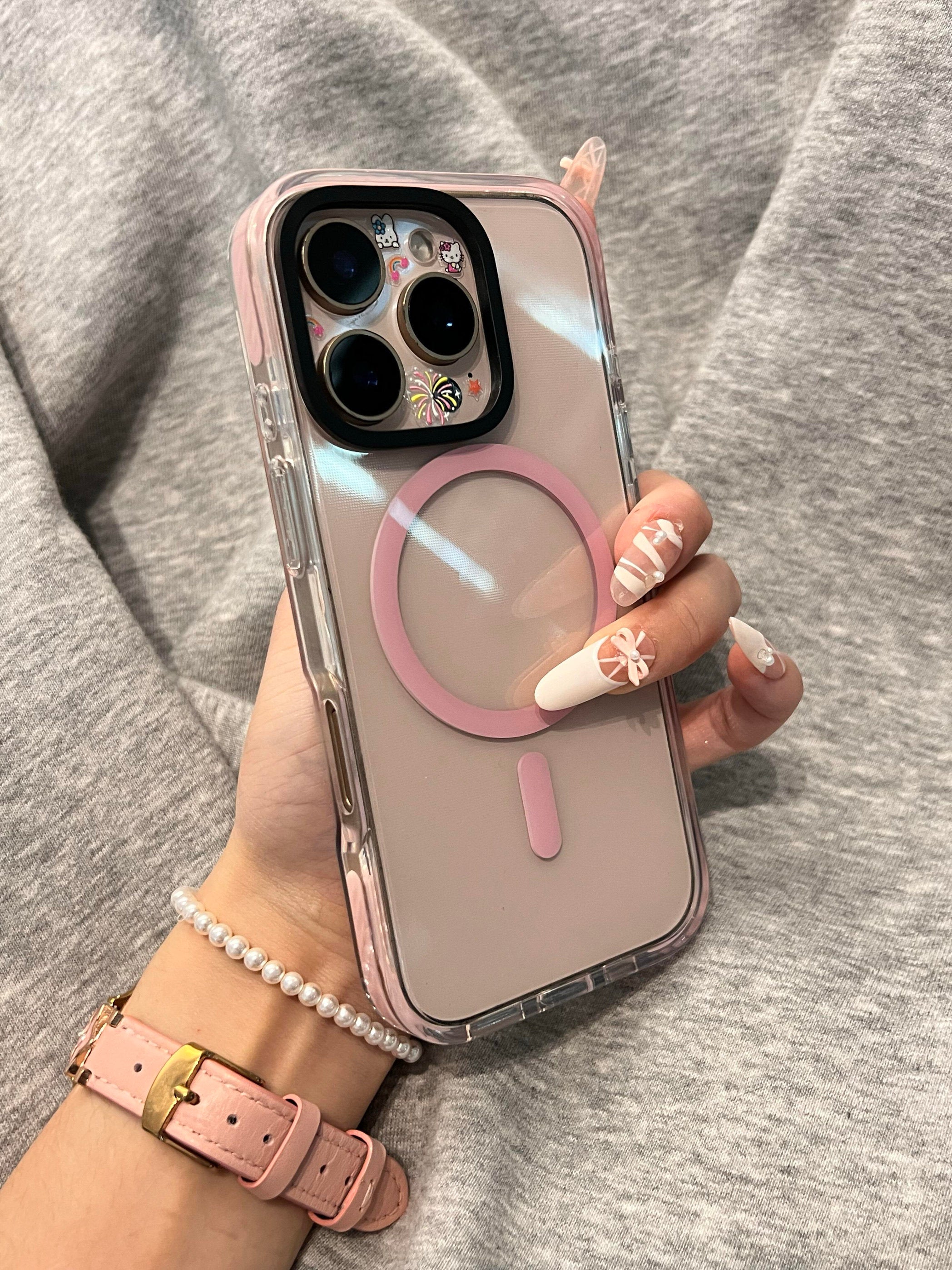 Ameigas Elegant Blush Pink Case - Translucent Magnetic Design with Crystal Clear Protection