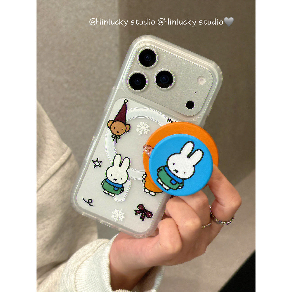 Ameigas Miffy-Inspired Stand Case - Japanese Korean Cute Bunny MagSafe Cover