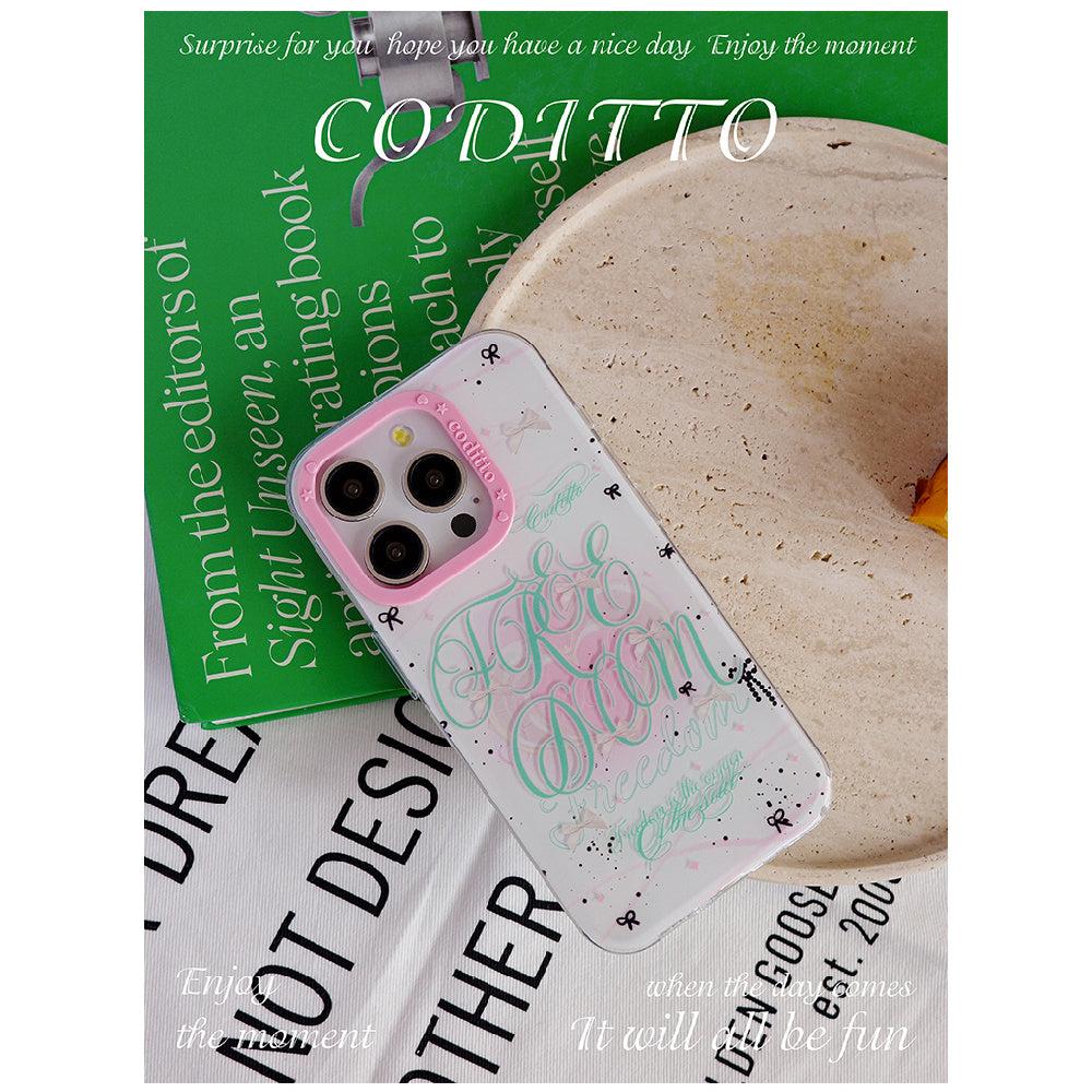 Ameigas Mint Garden Double-Layer Floral Case for iPhone 17 Pro Max / 16 Pro Max / 15 Pro / 14 / 13 – Ins Style Art Phone Cover