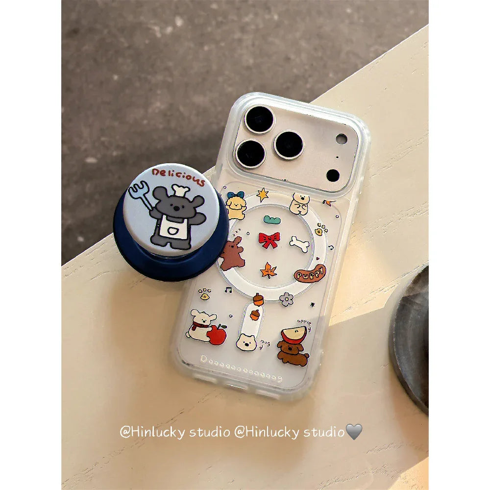 Ameigas Cute Puppy Magnetic Stand Phone Case - Ameigas