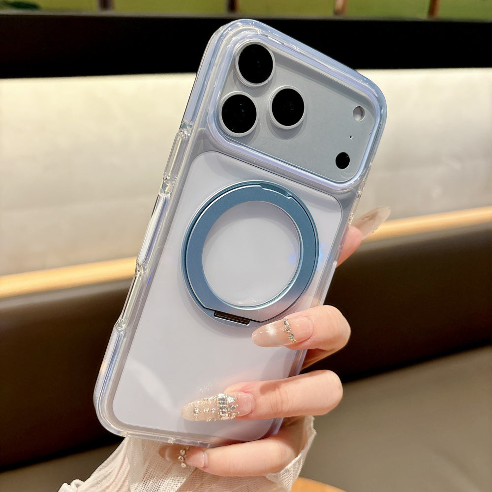 Ameigas Ice Crystal Magnetic Stand Phone Case – 360° Rotating Shockproof Cover