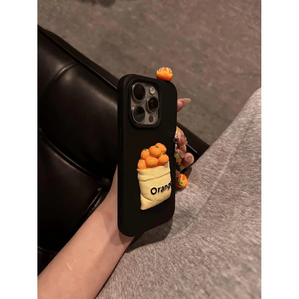 Ameigas 3D Orange Slice Case - Realistic Juicy Design with Detachable Fruit Charm & Full Protection - Ameigas