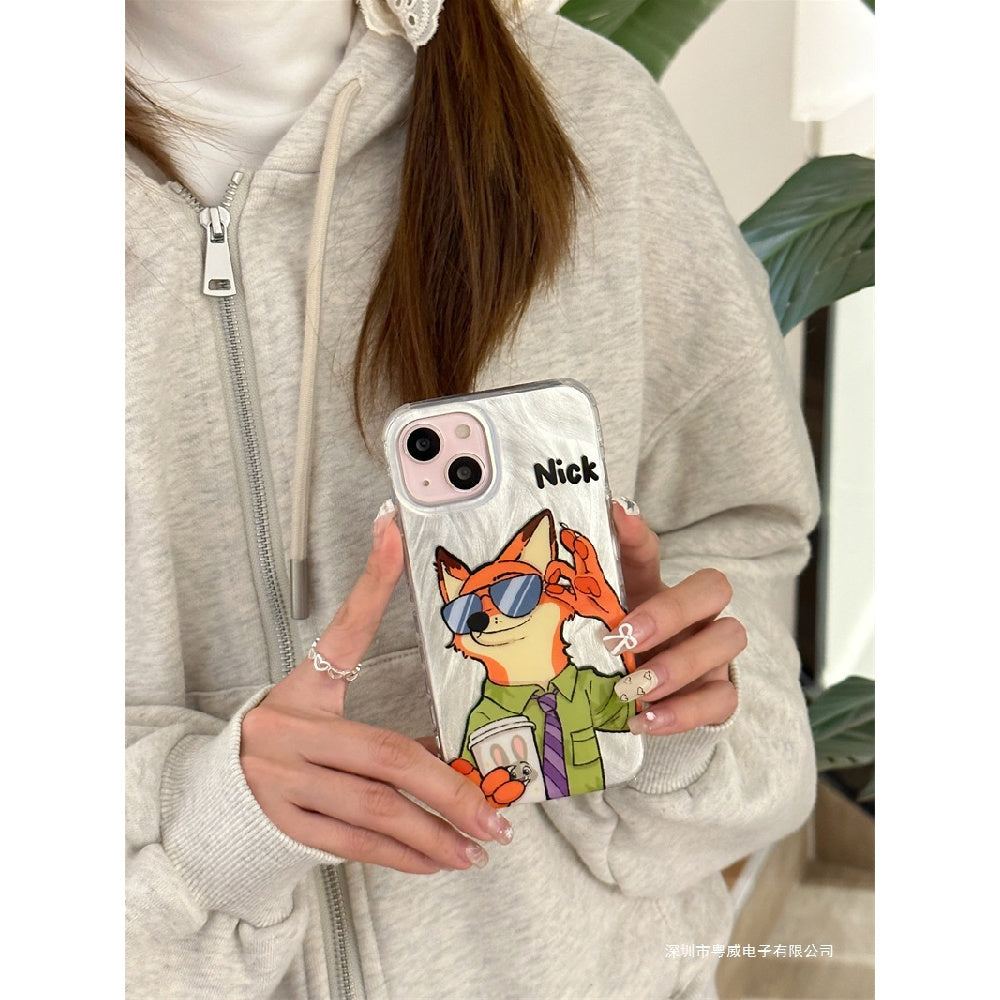 Ameigas Zootopia Judy & Nick Mirror Phone Case for iPhone