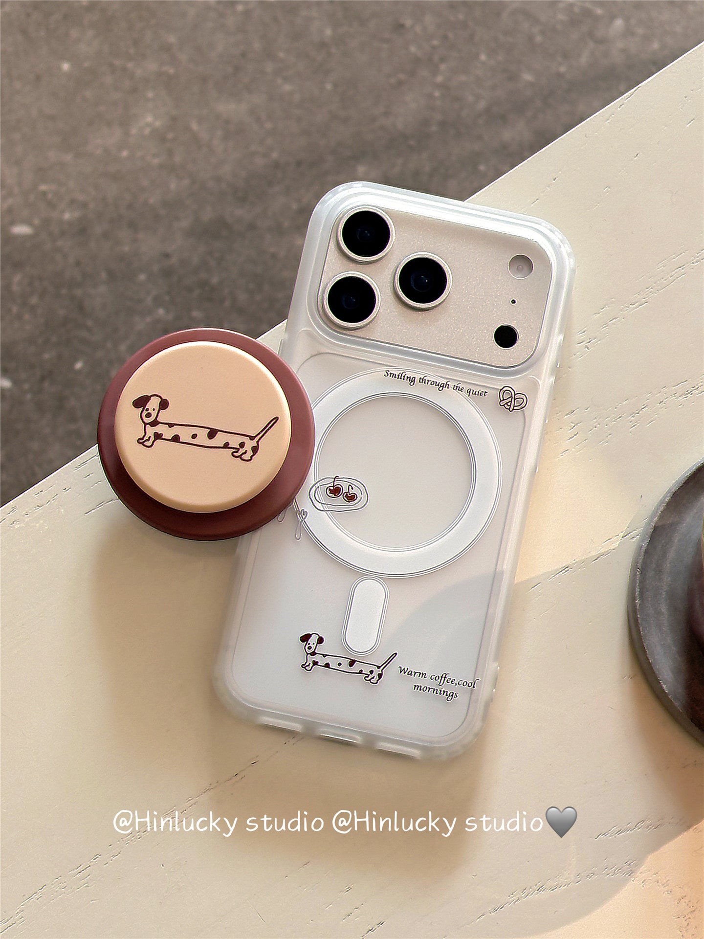 Ameigas Doodle Dash Stand Case - Minimalist Dachshund Drawing MagSafe Cover