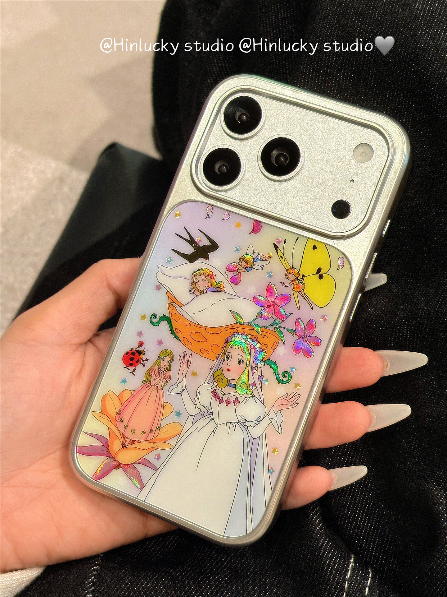 Ameigas Floral Butterfly Princess Electroplated Phone Case