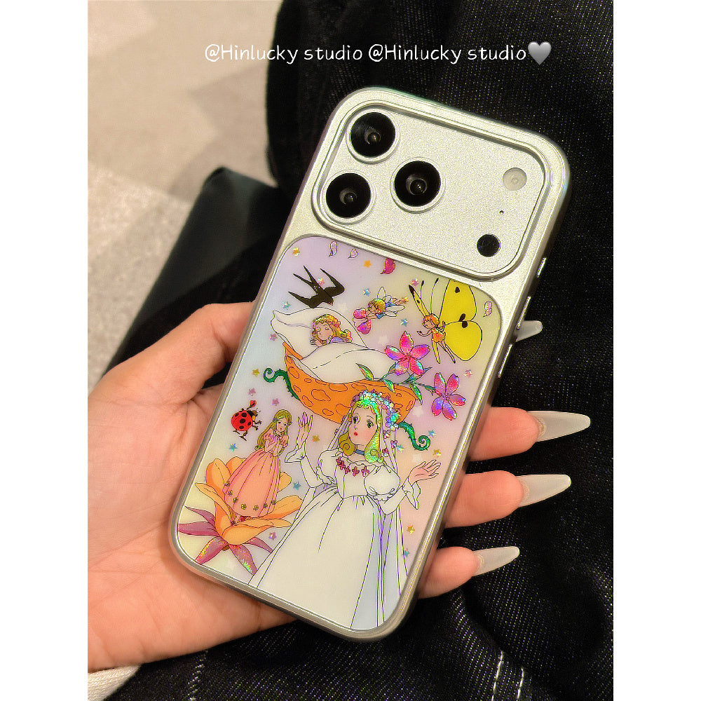 Ameigas Floral Butterfly Princess Electroplated Phone Case