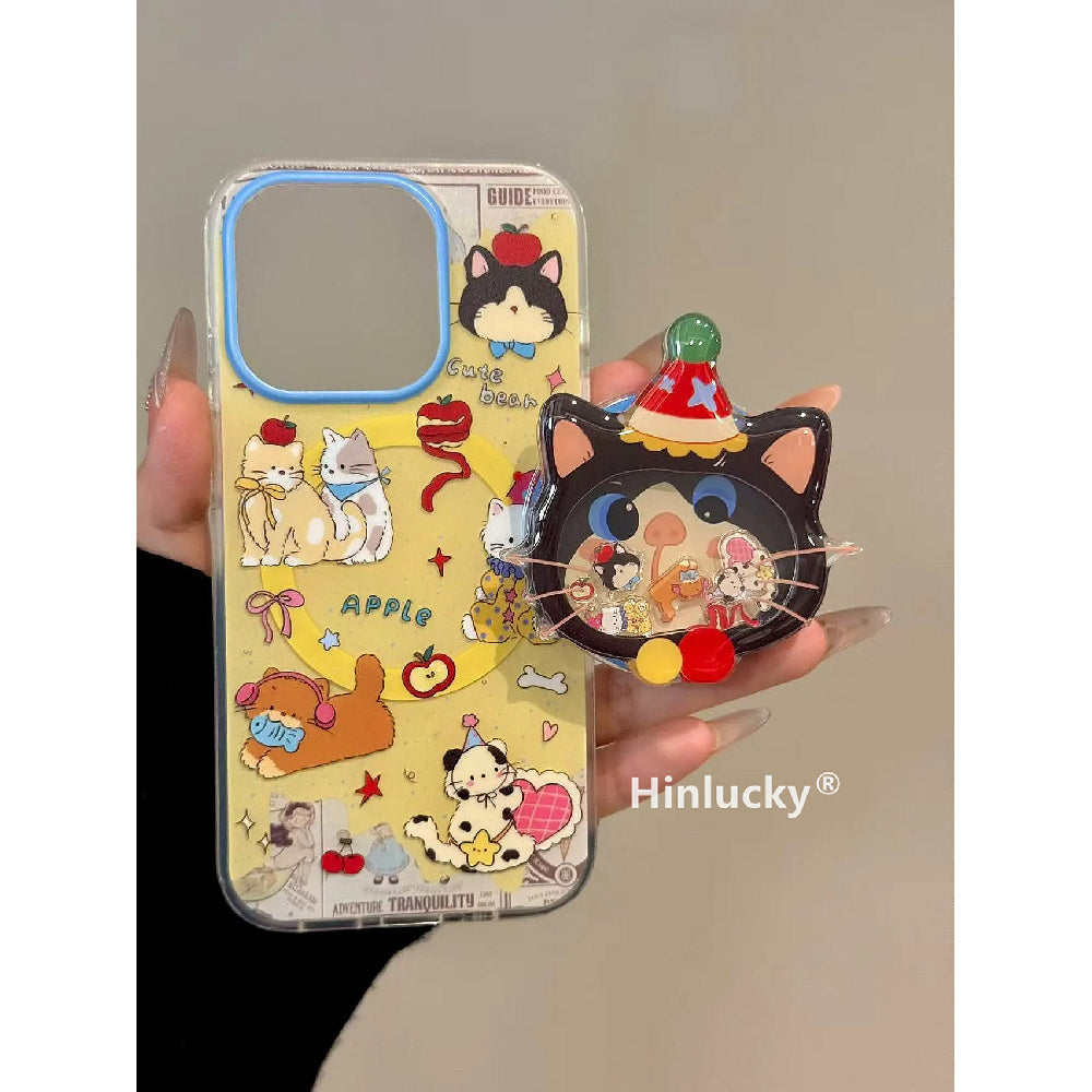 Ameigas Peek-a-Boo Kitty Case - Interactive Wobble Cat MagSafe Cover with Stand