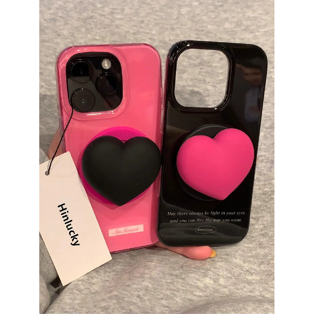 Ameigas Sweet Edge Case - Dusty Rose Heart with Studded Accent & MagSafe Stand