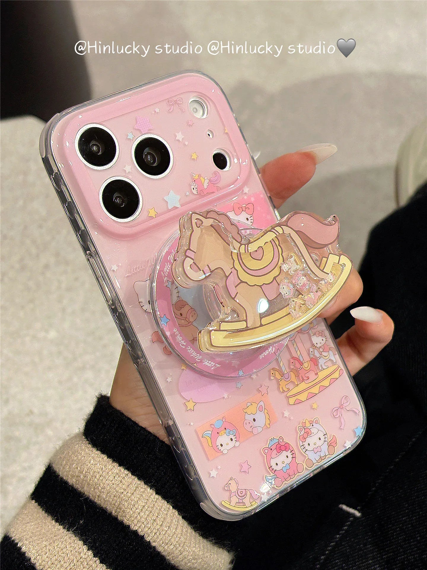 Ameigas Cute Carousel Cat Magnetic Stand Phone Case - Ameigas