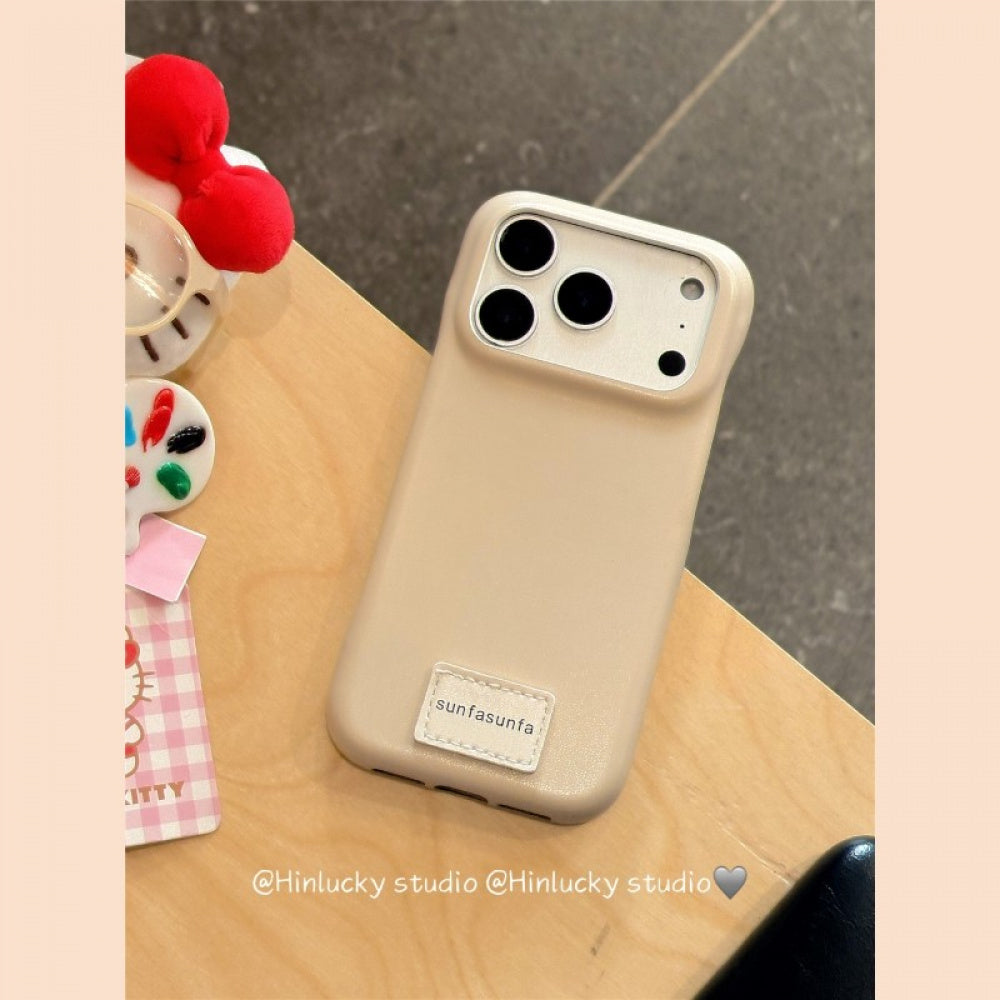 Ameigas Solid Color Leather Heart Charm Protective Phone Case