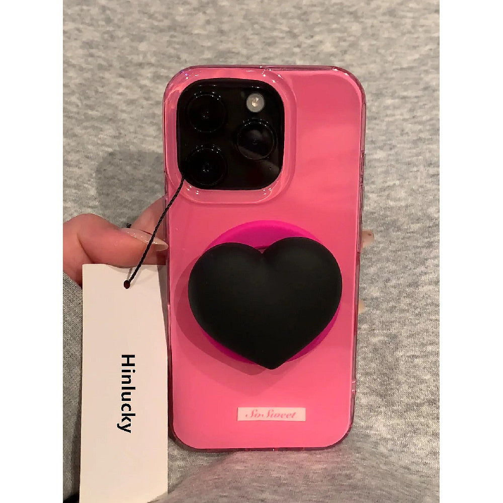 Ameigas Sweet Edge Case - Dusty Rose Heart with Studded Accent & MagSafe Stand