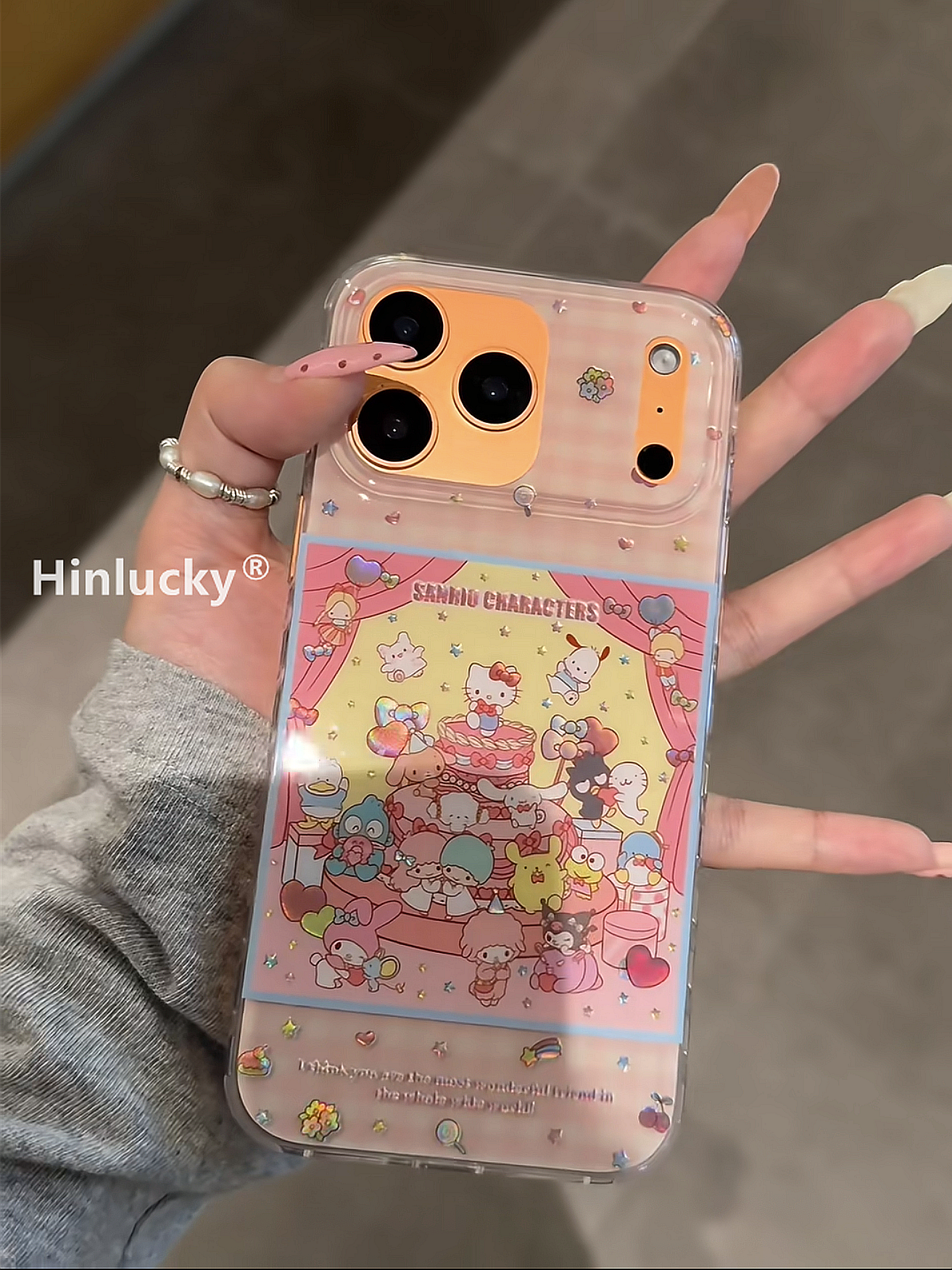 Ameigas Pink Checkered Gilded Party Phone Case