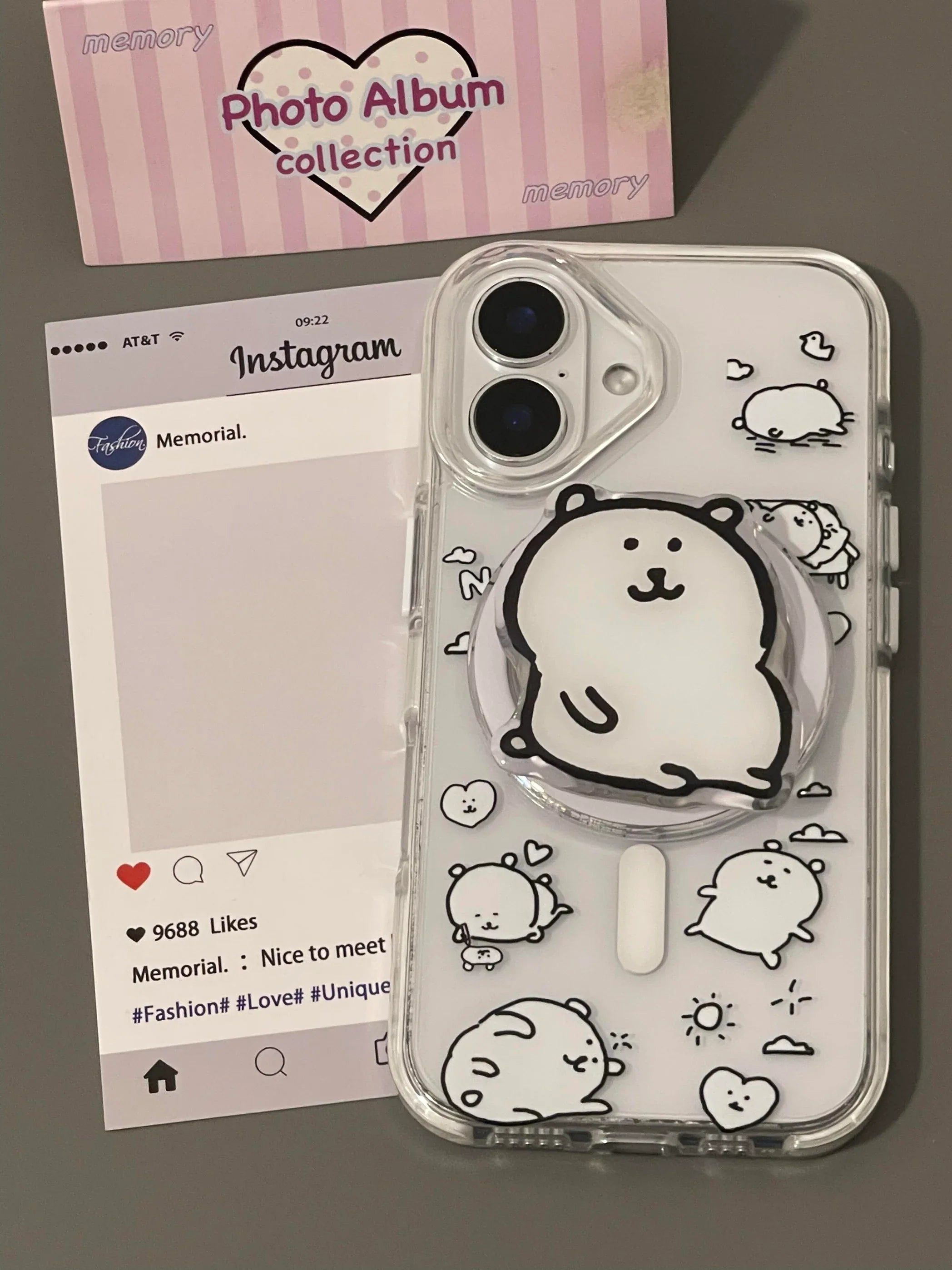 Ameigas Chubby Bear Magnetic Phone Case with Stand - Ameigas