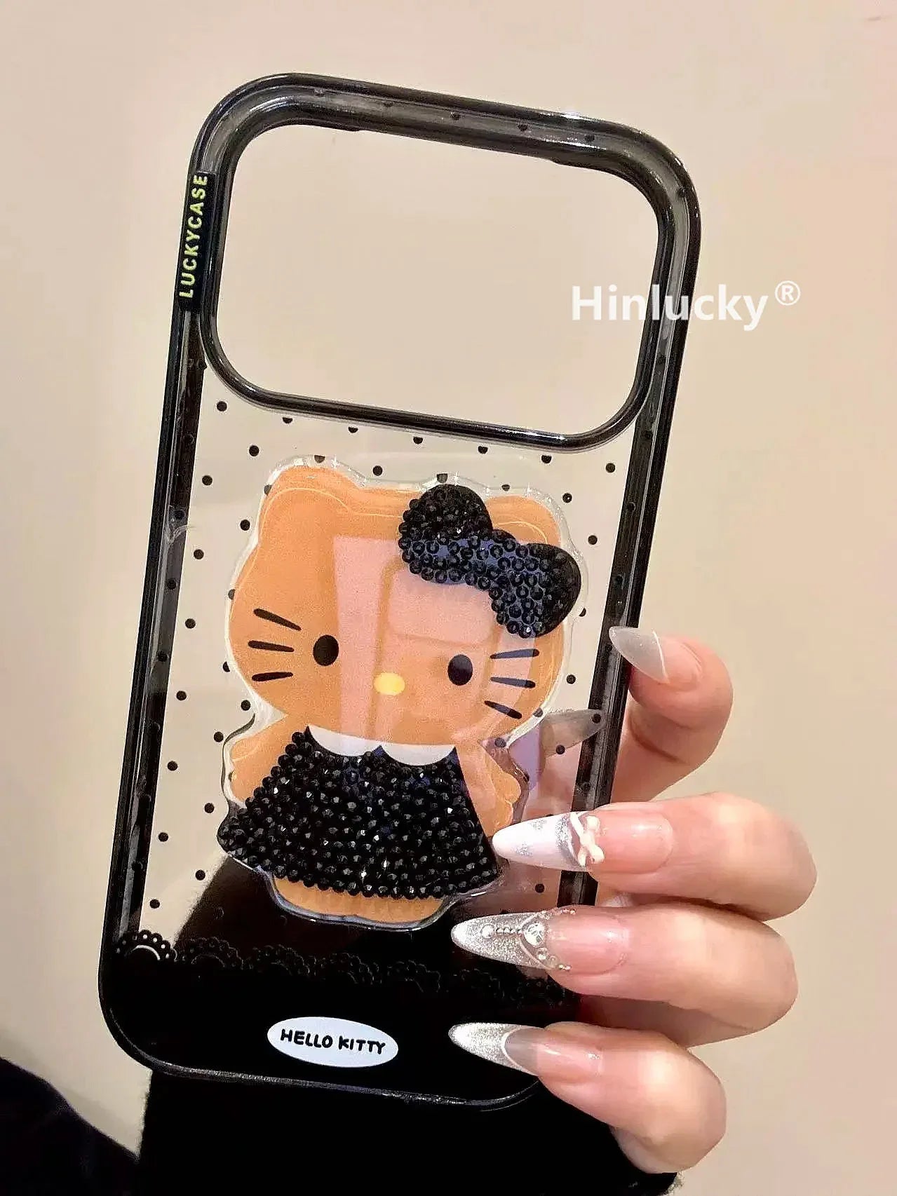 Ameigas Black Kitten Diamond Acrylic Phone Case - Ameigas