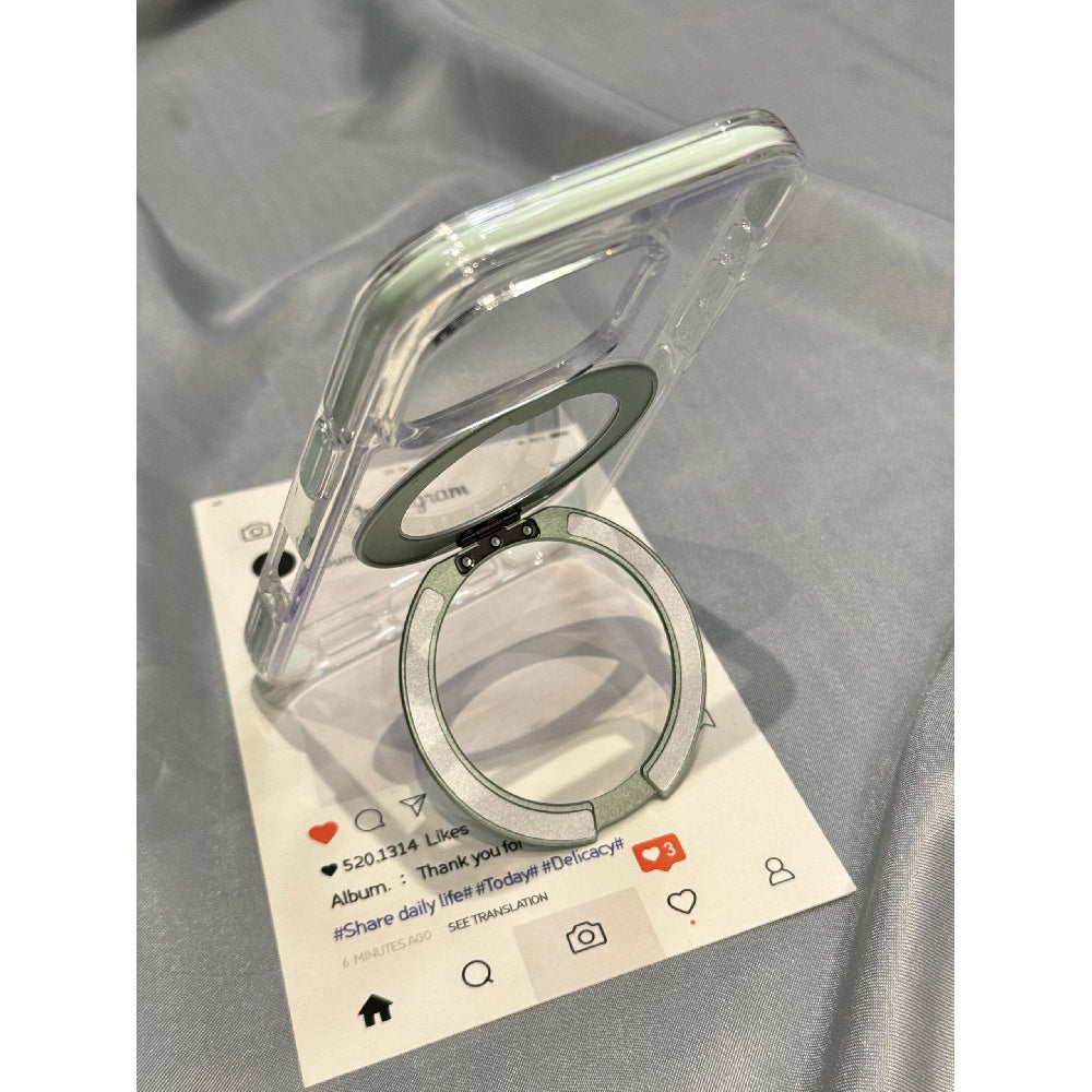 Ameigas Pink & Blue Rotating Case - 360° Adjustable Stand with Dual-Layer Protective Frame