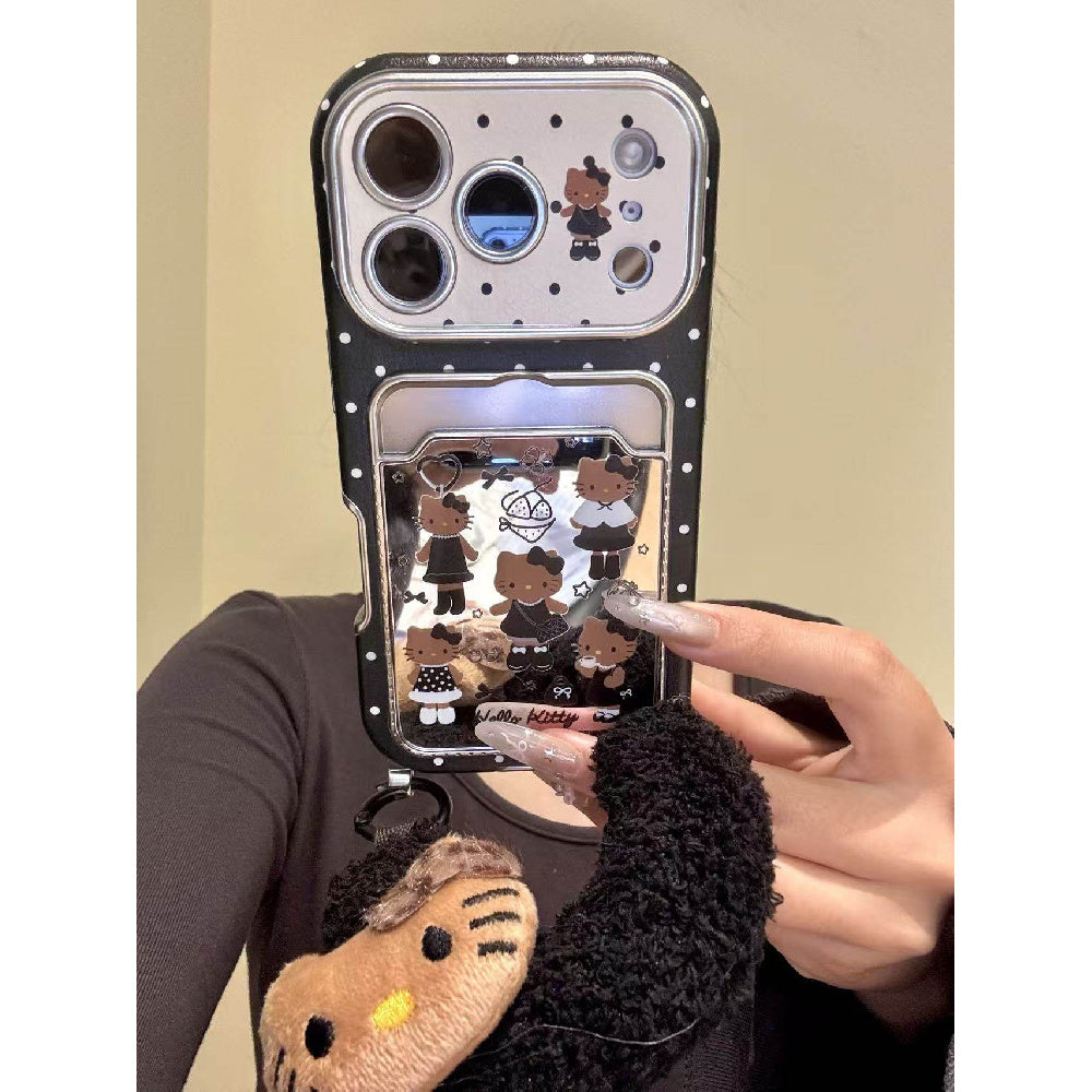 Ameigas Sweet-Cool Polka Dot Long-Leg Cat Phone Case