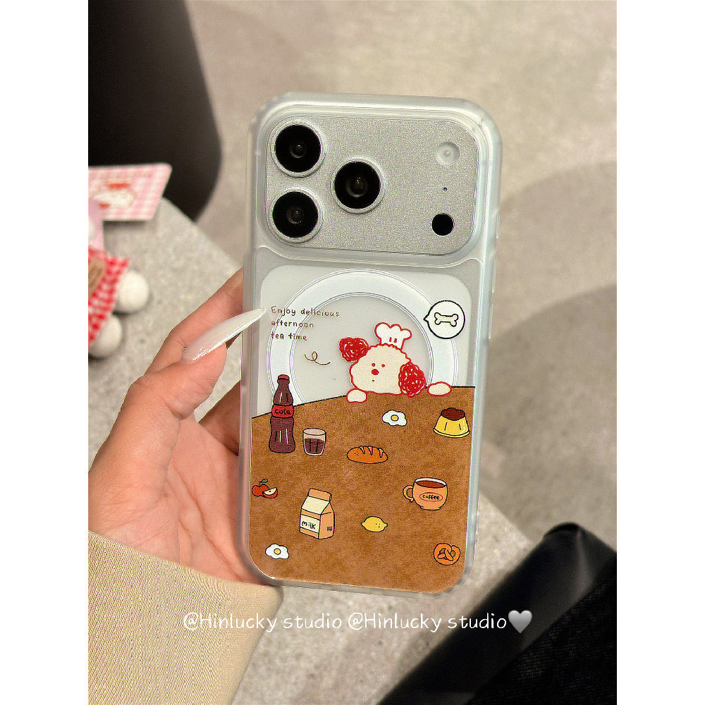 Ameigas Doodle Pup Tea-Time Case - Puppy & Pastry MagSafe Skin-Feel Cover
